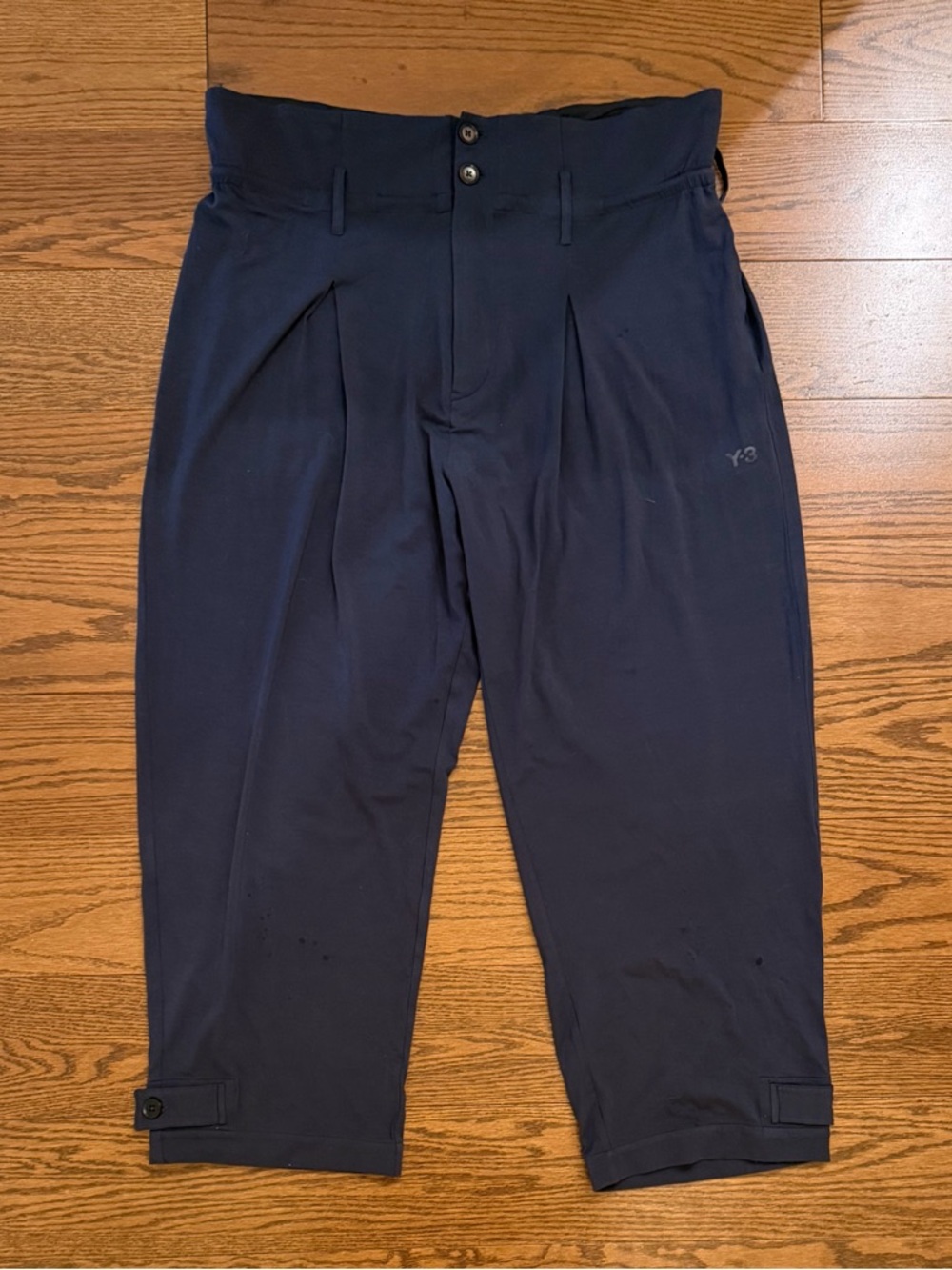 Y-3 Navy Men’s Knit Cropped Pants